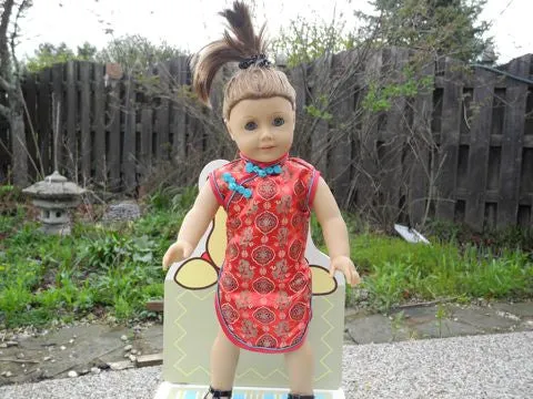 American Girl - Red Chinese Style Qi pao Dress