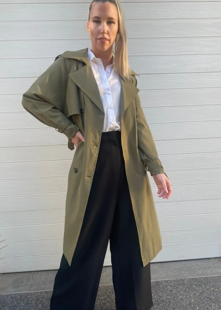 Ava Trench Coat - Khaki