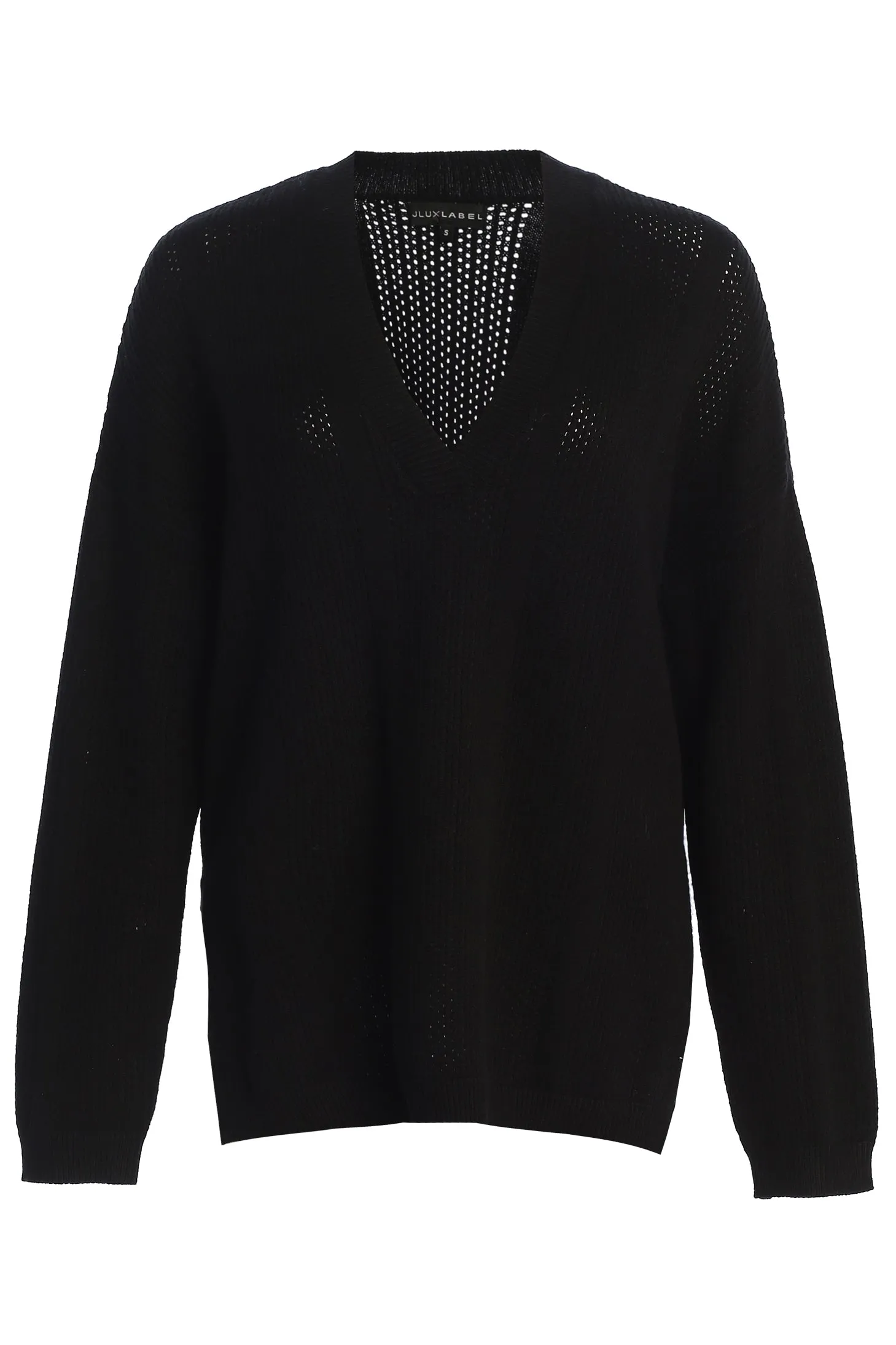 Black Estela Sweater Knit Top