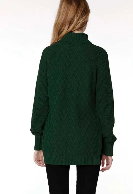 Bobi - Raglan Turtleneck Sweater Hunter Green