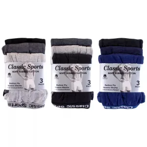 Boxers Mens 3pk Classic Sport Assorted Colors