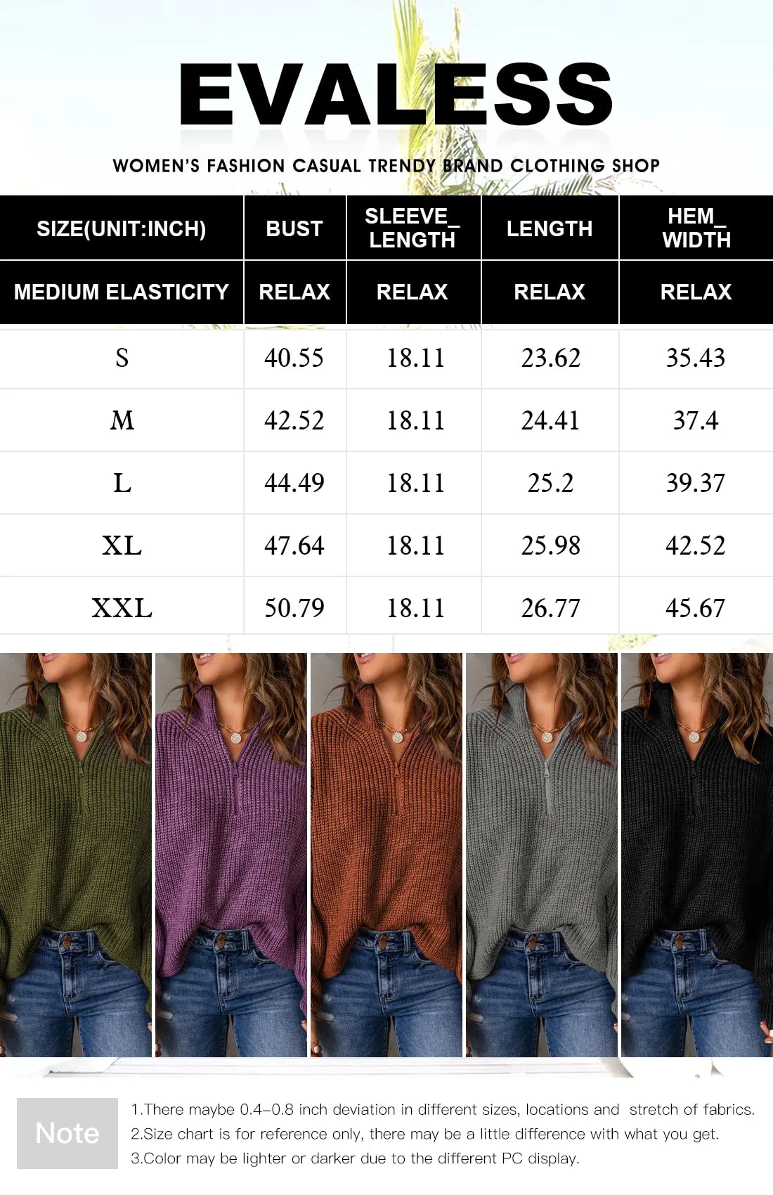 Cardinal Red Sweaters for Women Waffle Kint Long Sleeve Zip Pullover Polo V Neck Sweater for Women - EVALESS