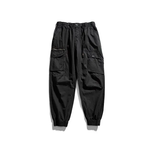 Casual Solid Cotton Cargo Pants