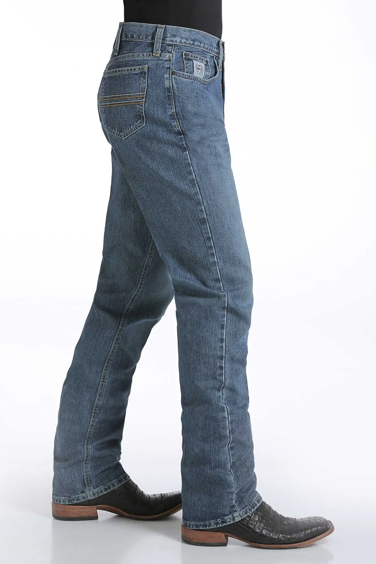 Cinch Men's Silver Label Jean - Medium Stonewash