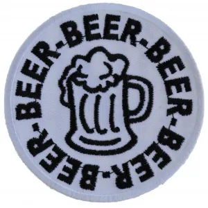 Daniel Smart Beer Beer Beer Embroidered Iron on Patch, 3 x 3 inches