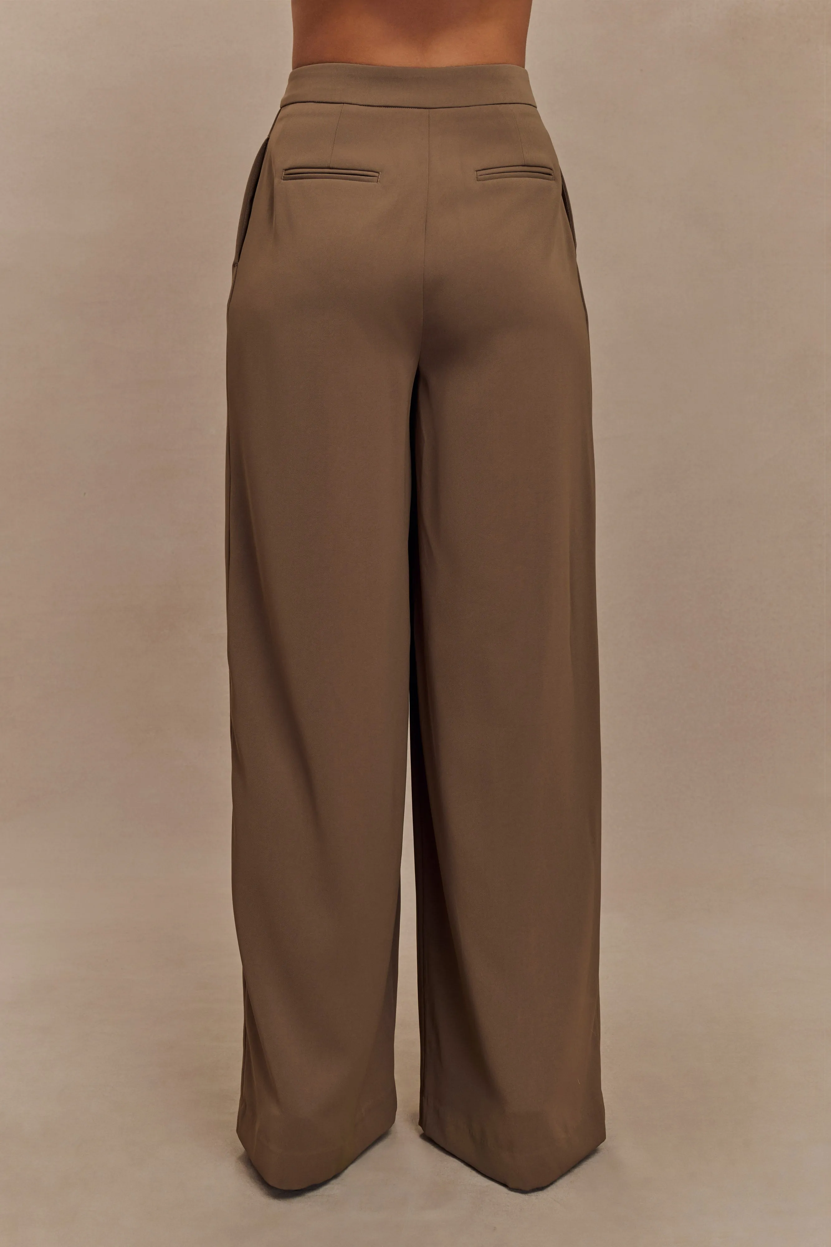 Faith Suiting Wide Leg Pant - Cacao Brown