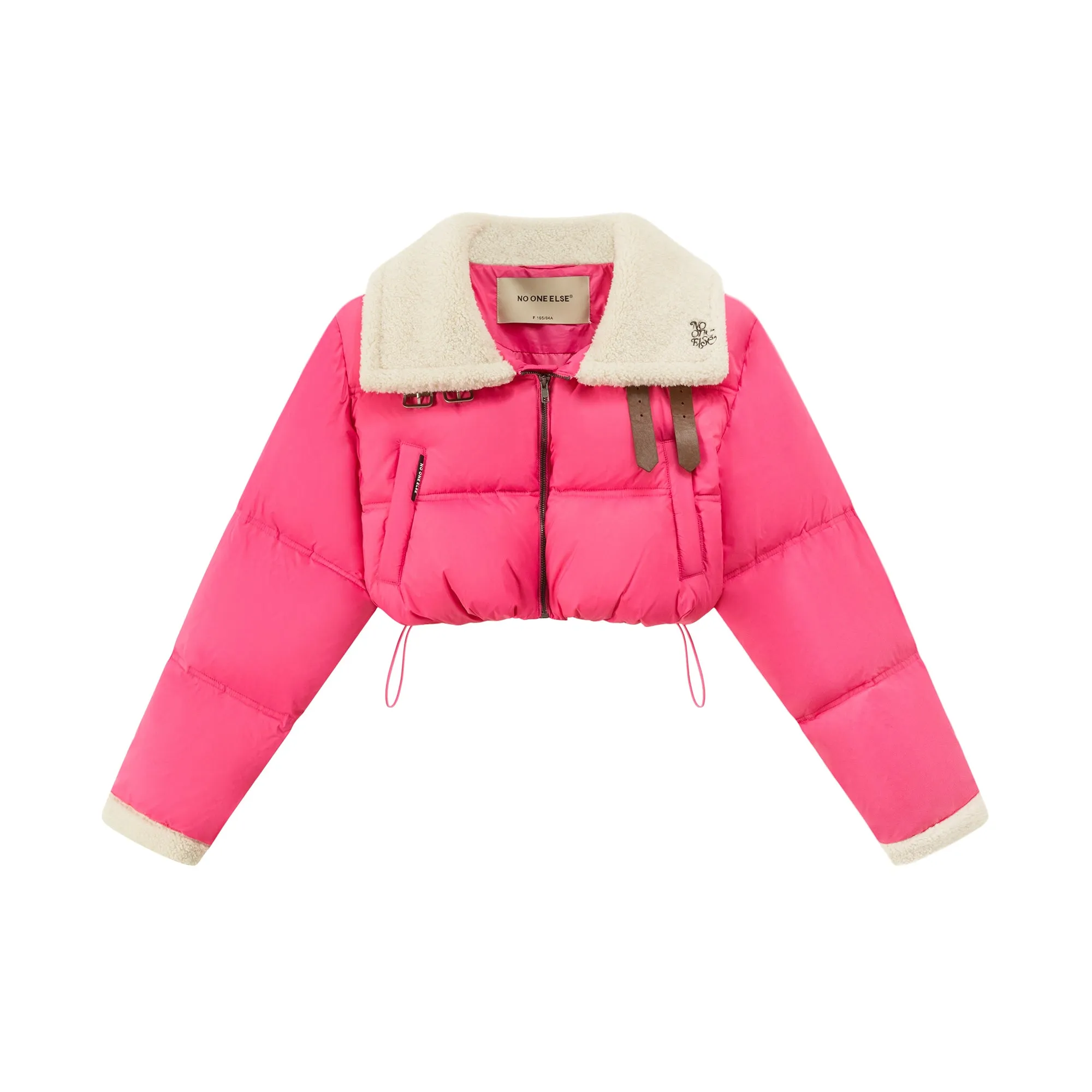 Fleece Collar Crop Padded Jacket