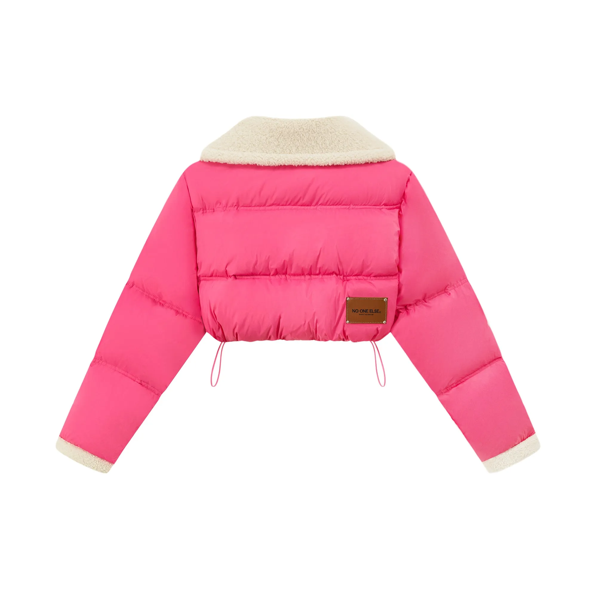 Fleece Collar Crop Padded Jacket