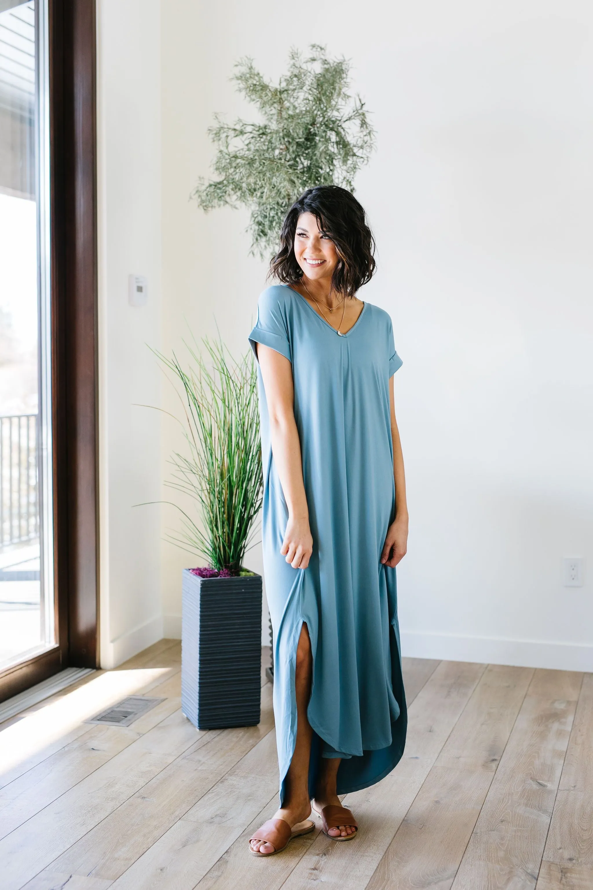 Free And Easy Maxi Dress In Chambray