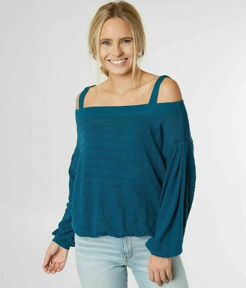 Free People Sistine Hacci Cold Shoulder Knit Top