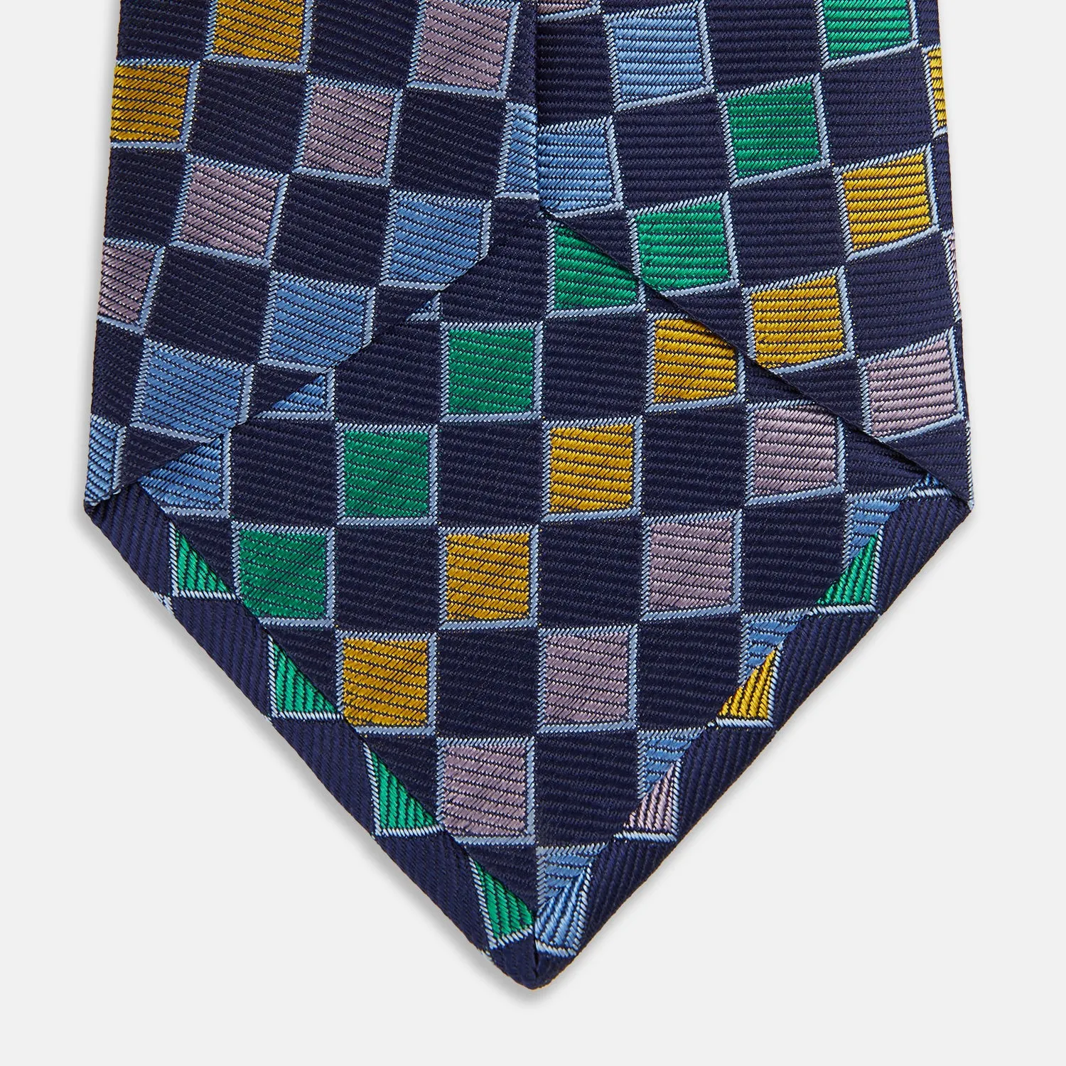 Green Multi Check Silk Tie