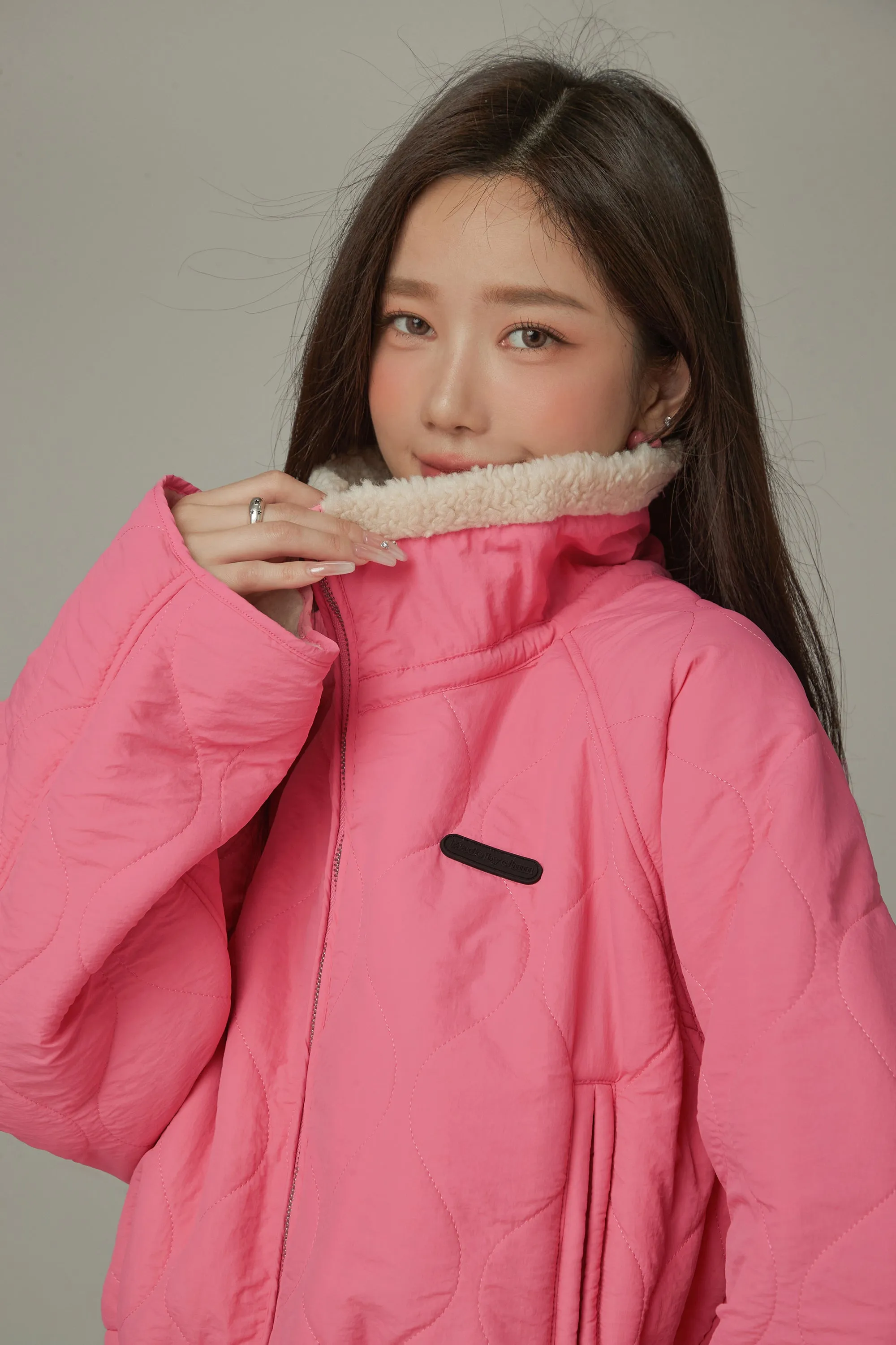 High Neck Quilted Jacket