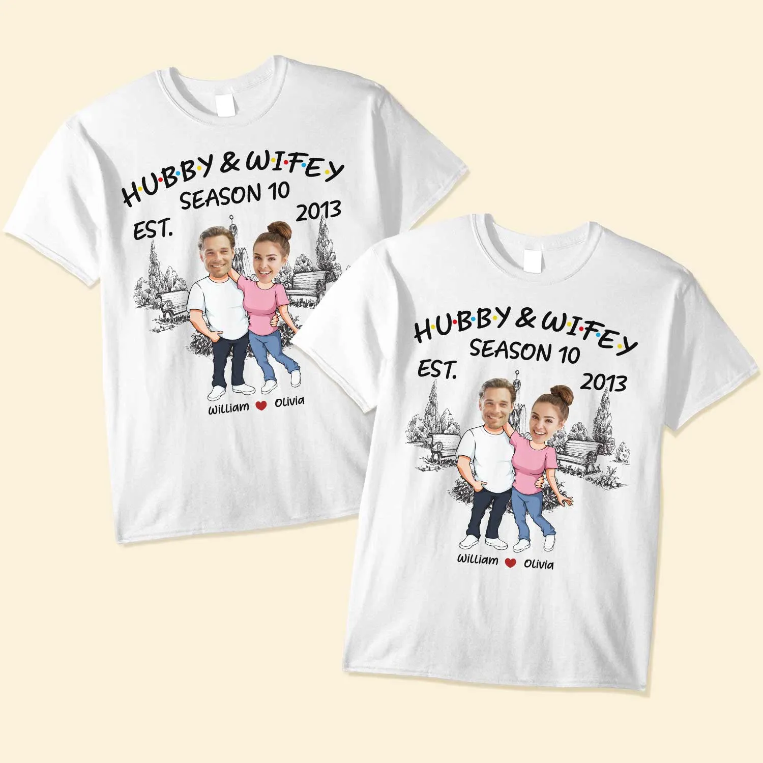 Hubby & Wifey - Personalized Photo Matching Shirt