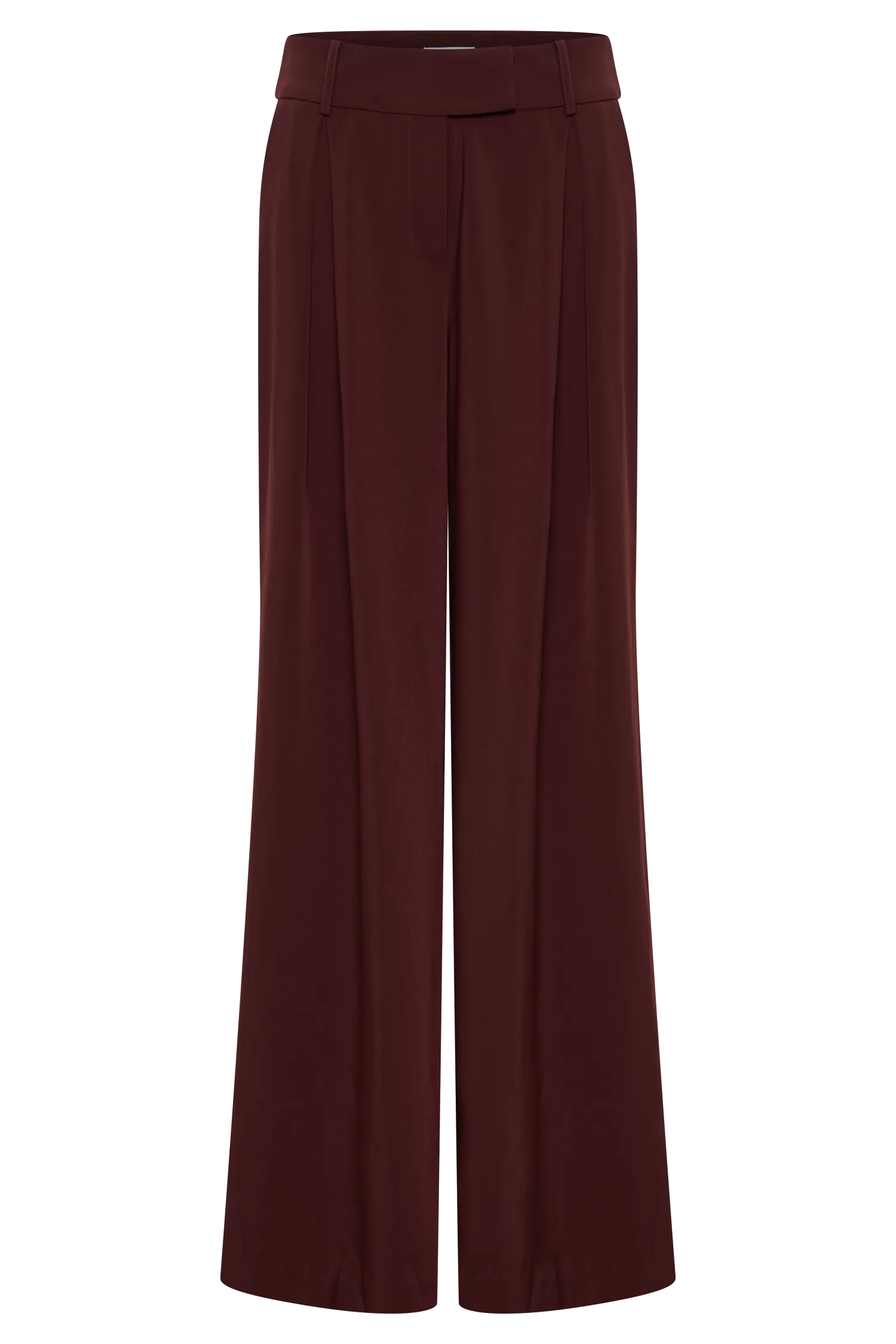 Jacqueline Pleated Wide Leg Pants - Mahogany