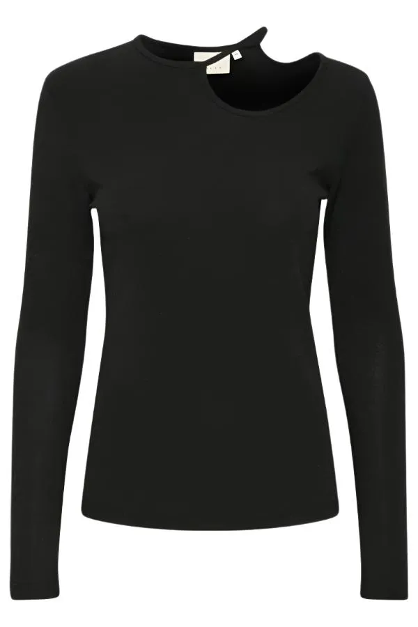 Kaffe Womens Merikka Jersey Blouse Black Deep