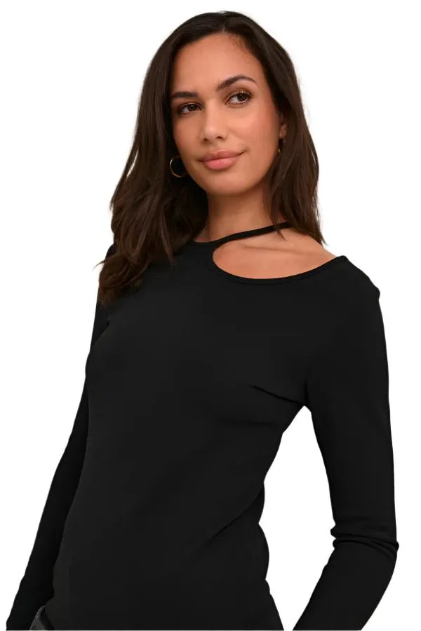 Kaffe Womens Merikka Jersey Blouse Black Deep