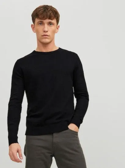 Knit Crew Neck Sweater - Black