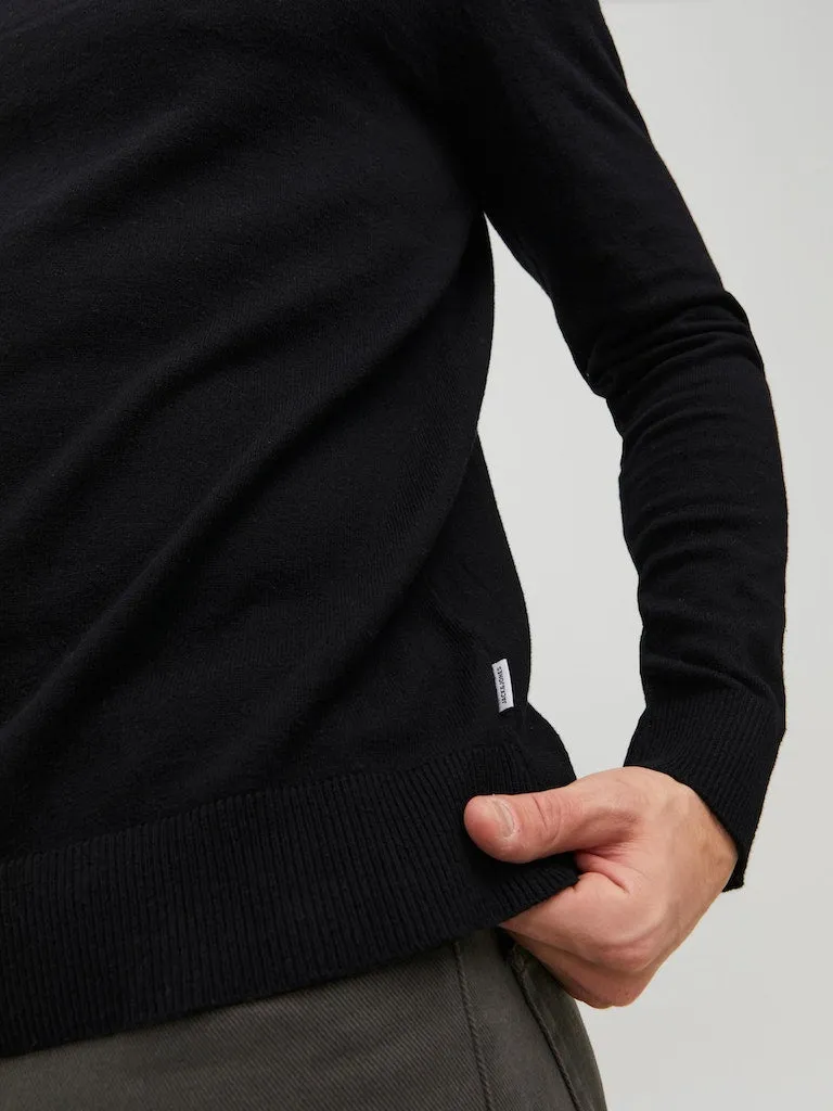 Knit Crew Neck Sweater - Black