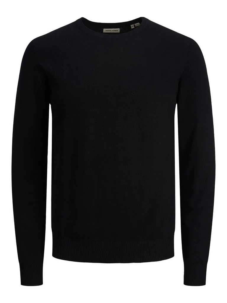 Knit Crew Neck Sweater - Black