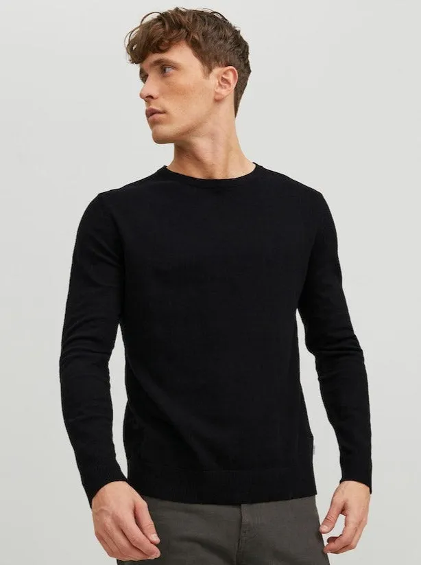 Knit Crew Neck Sweater - Black