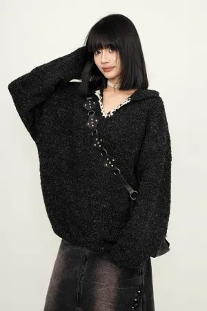 Korean Simple Loose Knit Hoodie