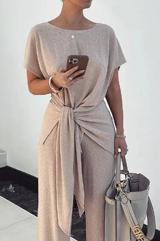 Loose Belted Pants Suit