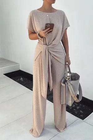 Loose Belted Pants Suit