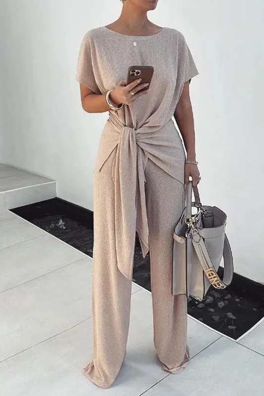 Loose Belted Pants Suit