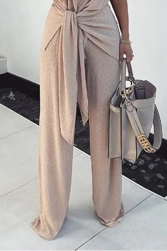 Loose Belted Pants Suit