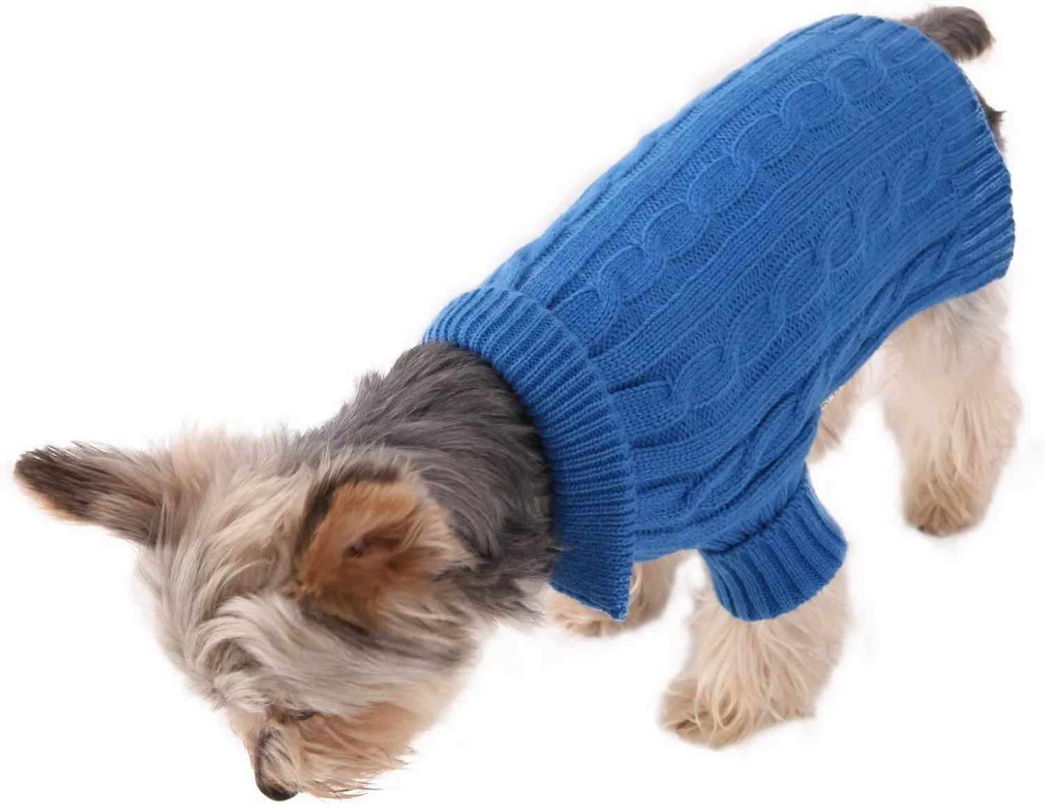 Medium Blue Aran Dog Sweater