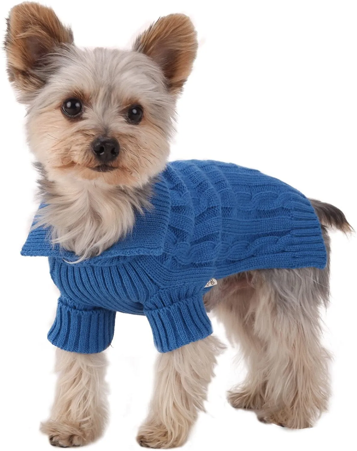 Medium Blue Aran Dog Sweater