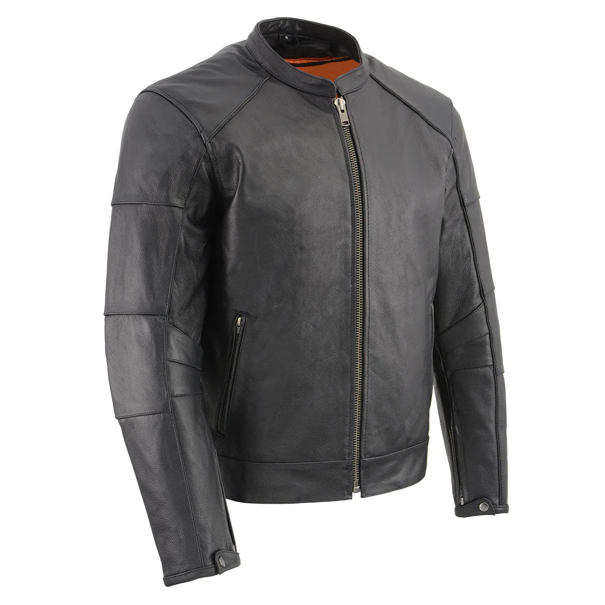 Milwaukee Leather MLM1507 Men's Black ‘Super-Clean’ Sport Style Biker