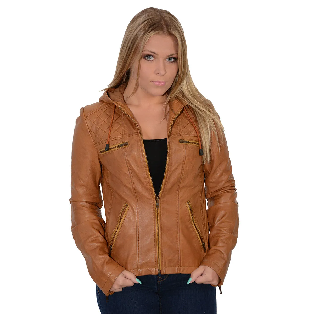 Milwaukee Leather SFL2810 Women's Cognac Scuba Style Fashion Leather