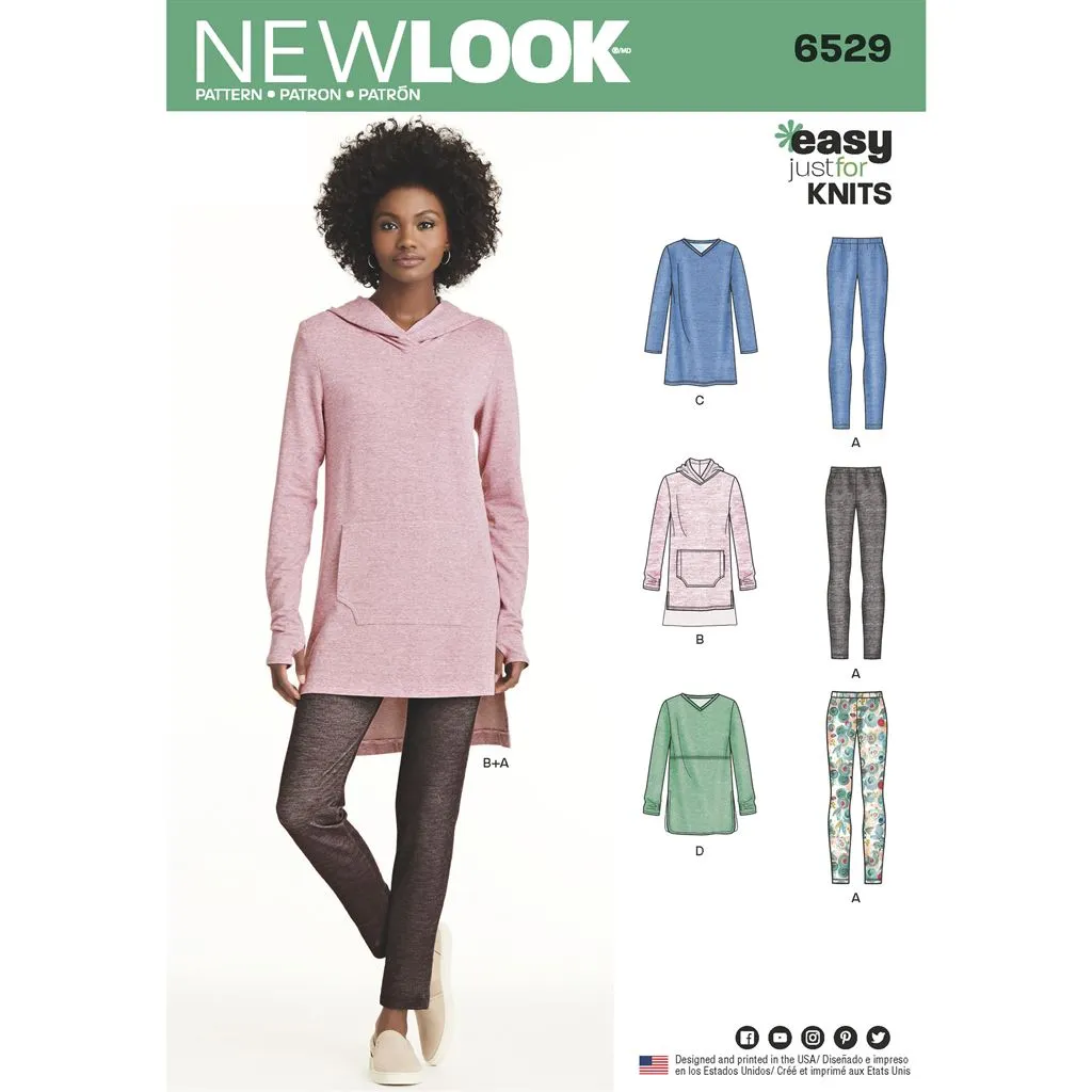 New Look Pattern 6529 Women's Knit Tunics and Leggings