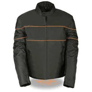 NexGen SH2285 Men's Black with Orange Stripes Scooter Style Textile