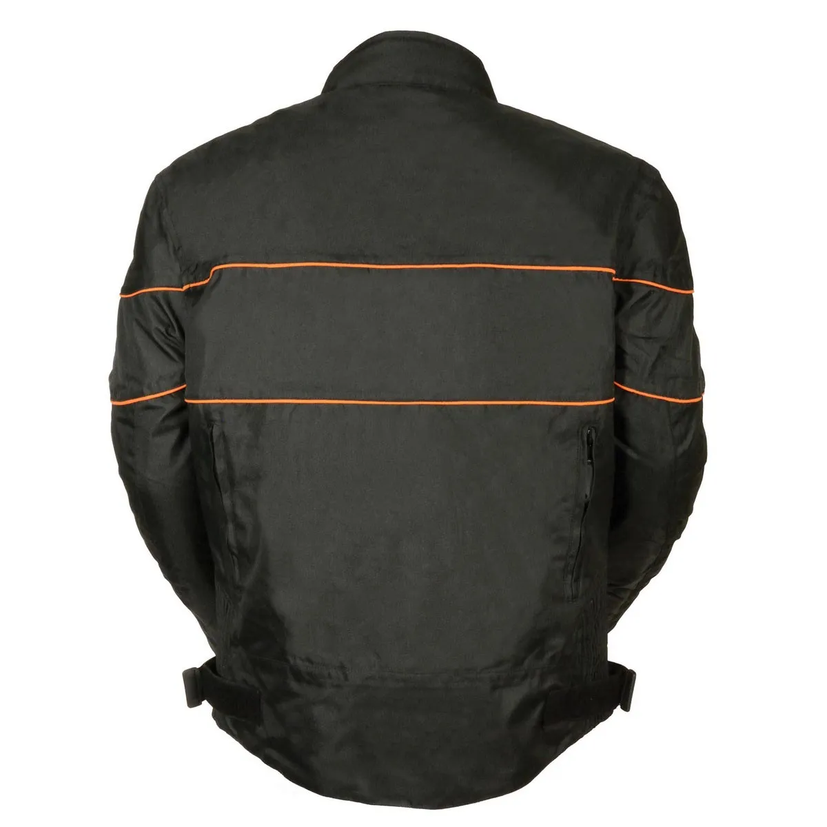 NexGen SH2285 Men's Black with Orange Stripes Scooter Style Textile