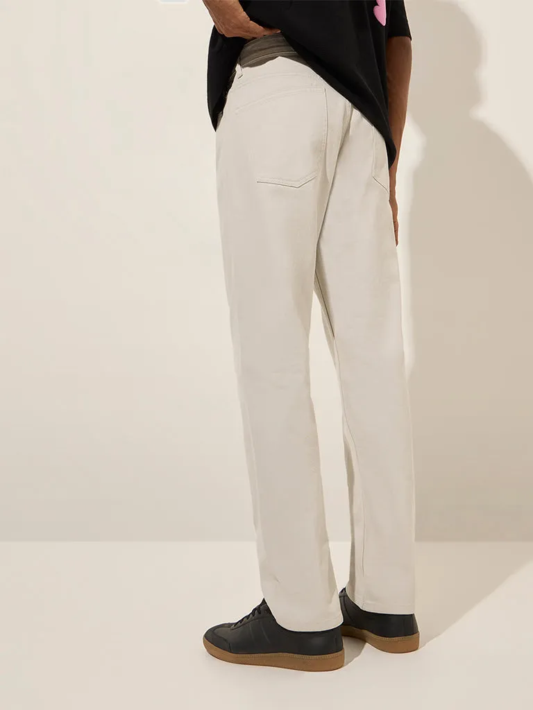 Nuon Off-White Mid - Rise Relaxed - Fit Jeans