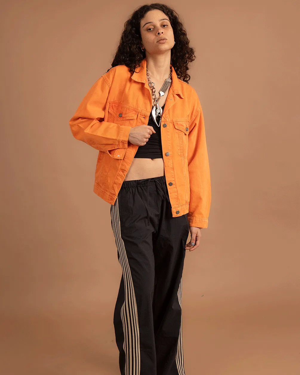 Orange Denim Jacket