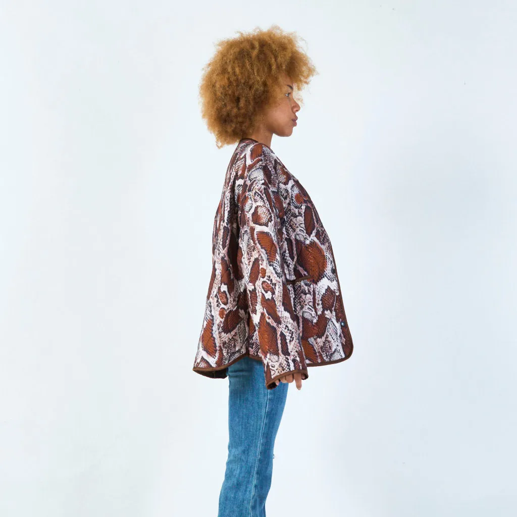 Oversized quilted snake-print jacket wholesale