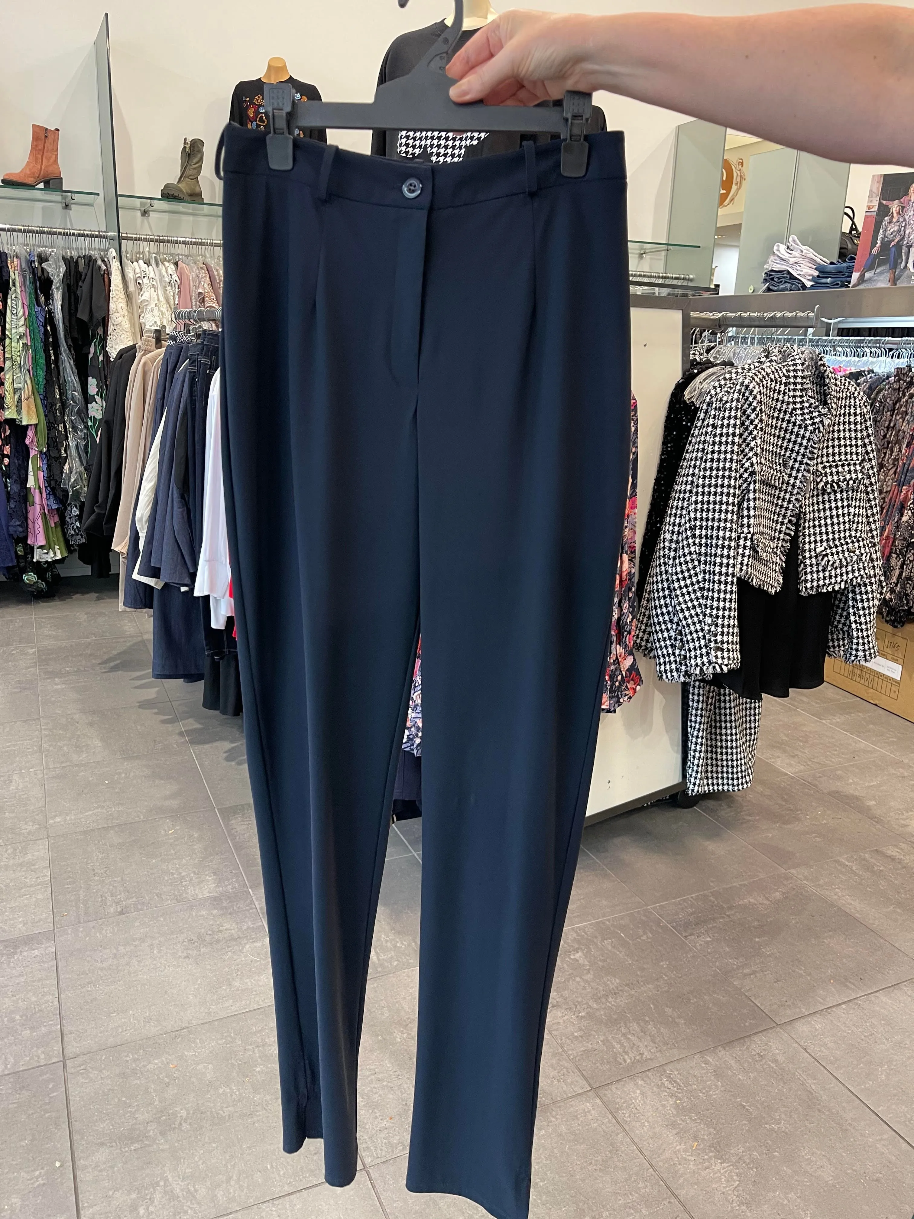 Paula Ryan Slim Leg Classic Pant MicroJersey - Navy