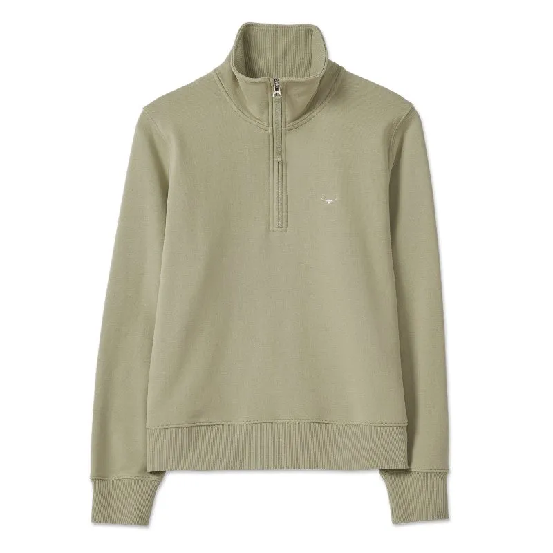 R.M.Williams Trickett Ladies Zip Neck Sweatshirt - Light Green