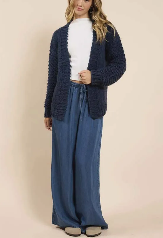 Sadie & Sage - Heart Cardi Navy White Heart