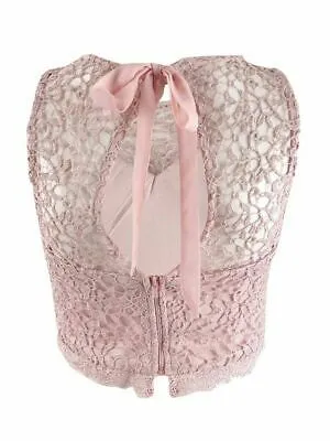 Sequin Hearts Juniors Lace Crop Top Blush, Size 7/Blush