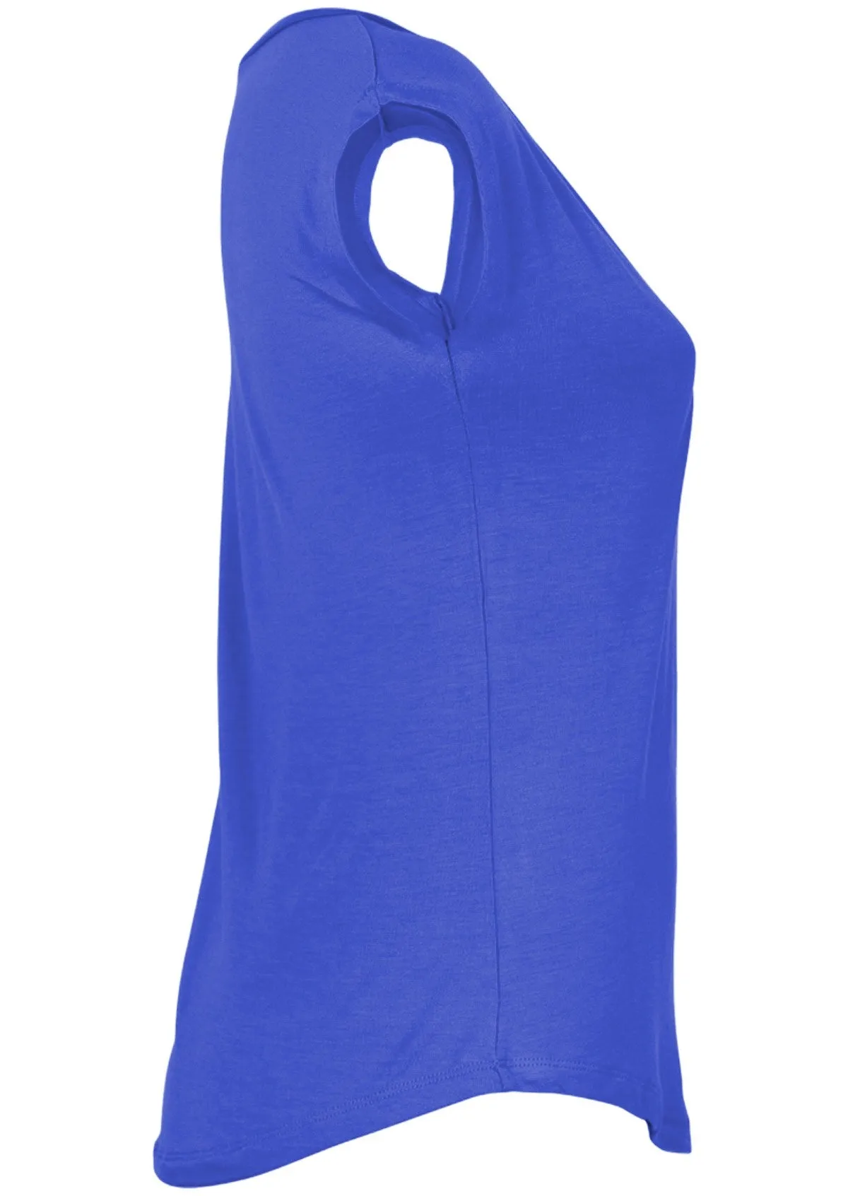 Simple Top V-neck Electric Blue