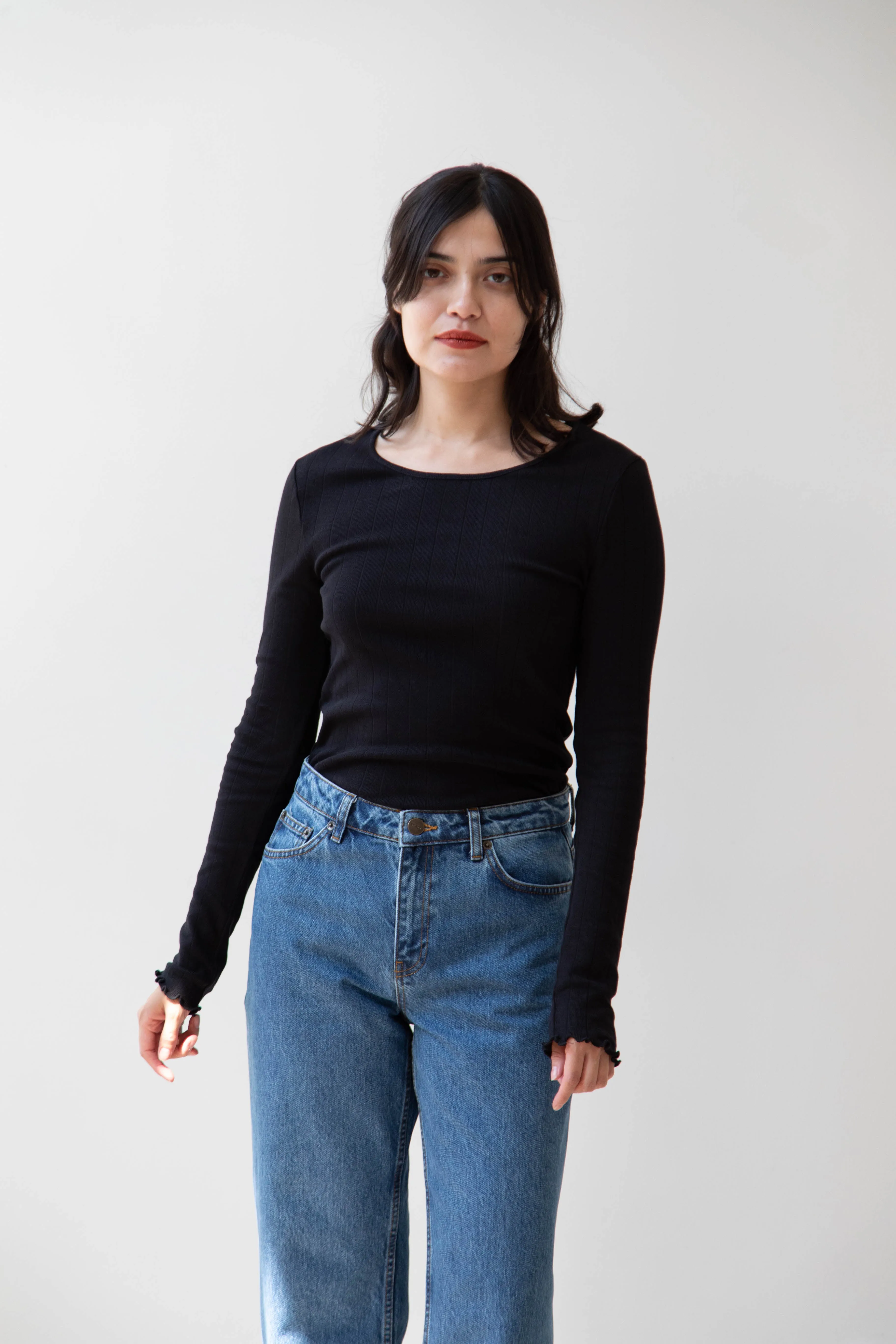 Skall | Allison Cropped Jeans in Washed Mid Blue