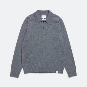 Standard Merino Lambswool Polo - Grey Melange