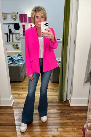 Steve Madden Payton Blazer in Hot Pink