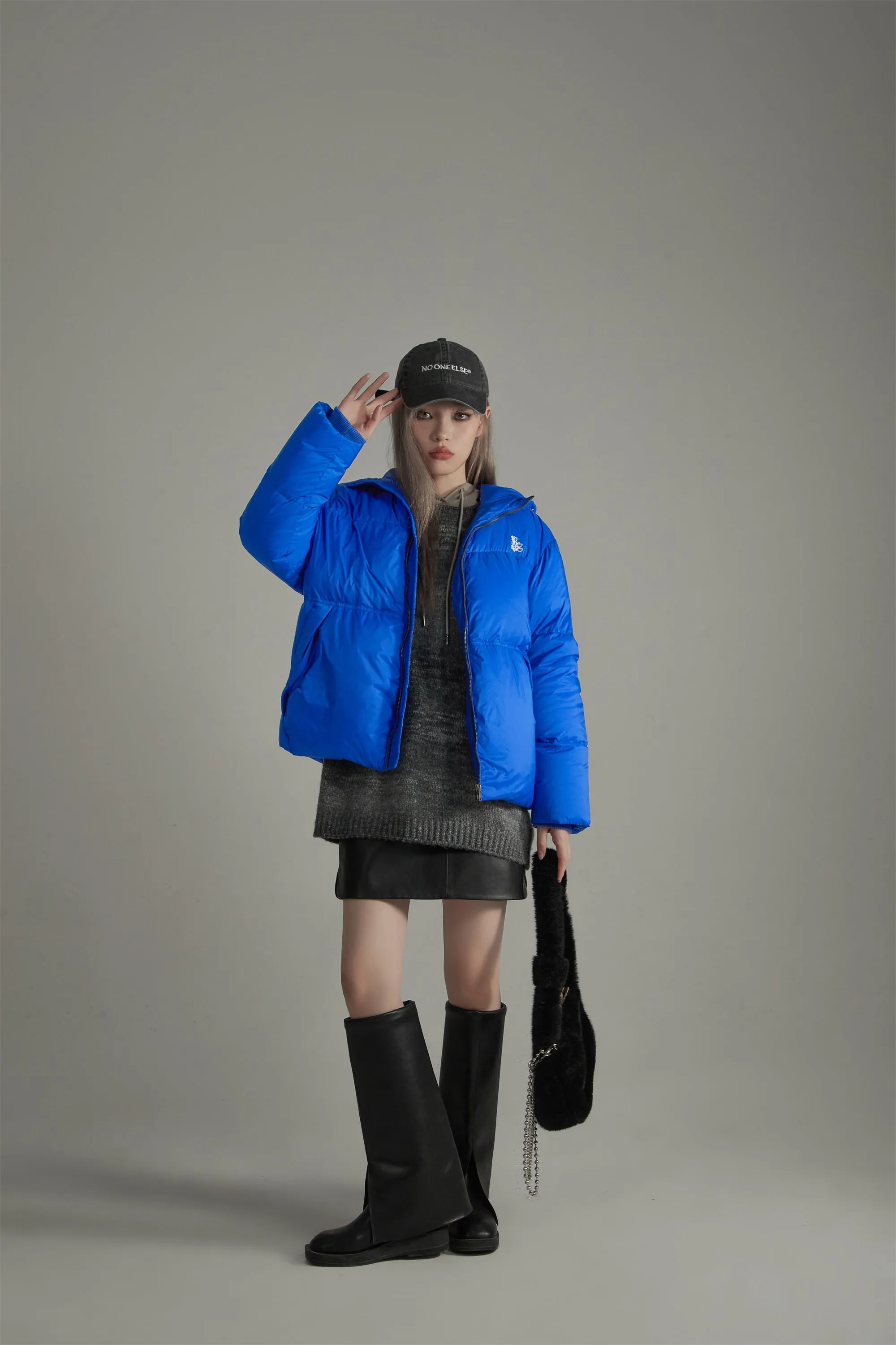 String Hood Oversize Padded Jacket