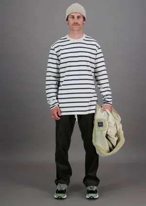 Stripe Sea LS Tee Off White/ Navy Stripe