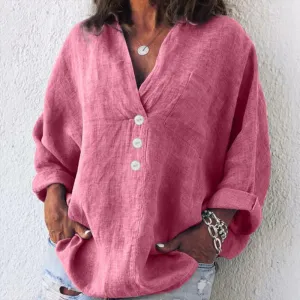 Stylish Simple Button Up Women's Tops